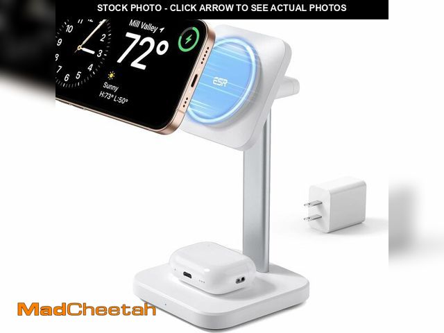 Lot 74-12700389 - ESR 2 in 1 Charging Station for Apple, MagSafe Charger Stand for iPhone [Certified], Magsafe Chargin...