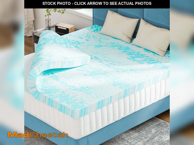 Lot 74-13816464 - CONCETTA 3 inch Queen Size Memory Foam Mattress Topper with Cooling Gel, Pressure Relief for Back Pa...