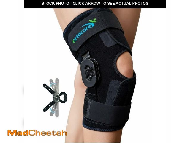 Lot 74-12704423 - Ortocare Hinged Knee Brace for Men /Women- Locking Knee Immobilizer with Adjustable Side Stabilizers...