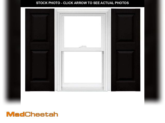 Lot 74-12136107 - Mid America Raised Panel Vinyl Shutters (1 Pair) - 12 x 63 002 Black - USED