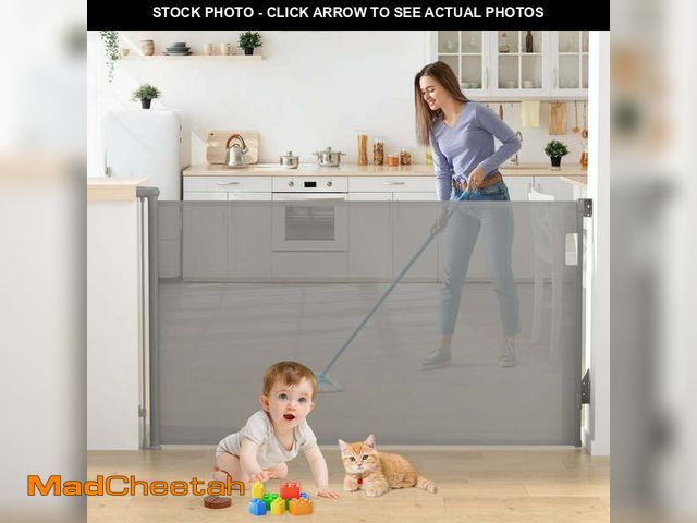 Lot 74-14086772 - Vomeast Retractable Safety Gate,Extends up to 71in Wide,37.4in Tall Baby Safety Gates Dog Gate for D...