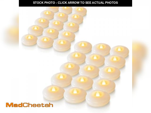 Lot 74-12307838 - Homemory 48 Pack 3Ã¢â¬Â Flameless Led Floating Candles, 200 Hour White Battery Operate Waterproof ...
