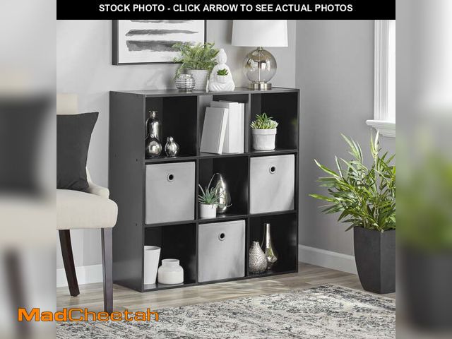 Lot 74-12788821 - Mainstays 9 Cube Storage Organizer, Black - UNUSED