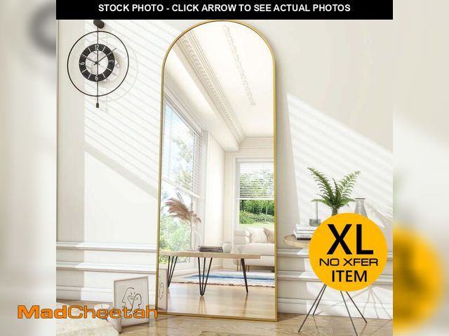 Lot 74-12668931 - Beautypeak 71"x27.1" Arch Full Length Mirror Oversized Floor Mirrors, Gold - UNUSED
