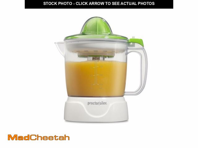 Lot 74-13844778 - Proctor Silex Electric Citrus Juicer Machine, Large 34 oz. Pitcher, Pressure Activated, 2 Reamers fo...
