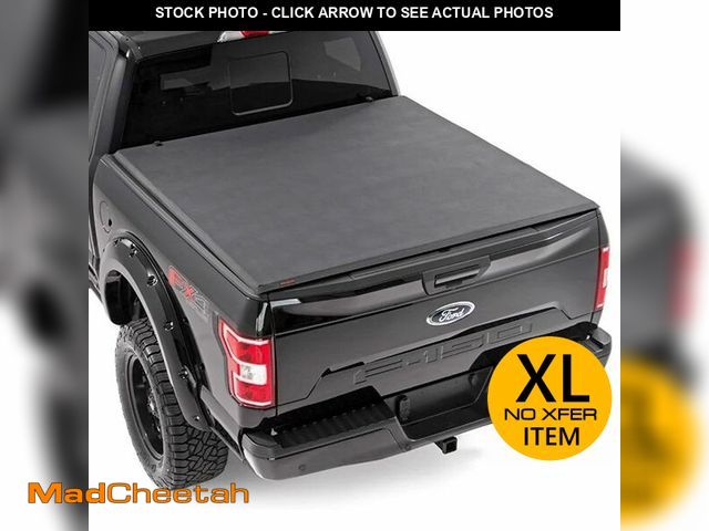 Lot 74-12569384 - Rough Country Soft Tri-Fold Tonneau Cover for Ford F-150 (2001-2003) - Fits 5'7" Bed (67"), Weatherp...