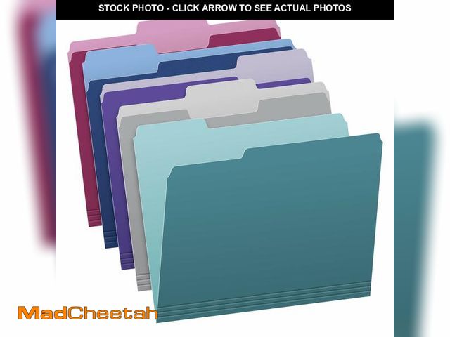 Lot 74-14271119 - Pendaflex Two Tone Color File Folders, Letter Size, Assorted Colors (Teal, Violet, Gray, Navy and Bu...