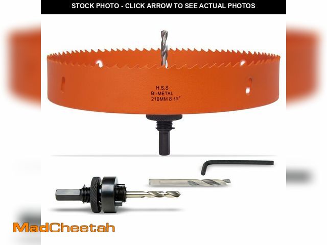 Lot 74-14214890 - VIKITON 8-1/4 Inch Hole Saw with Arbor for Metal Wood Plastic, 8.25 in Bi-Metal Hole Cutter for Diff...