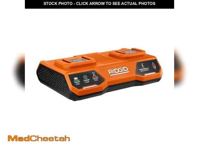 Lot 74-12517371 - RIDGID 18V Dual Port Simultaneous Charger AC86095 - UNUSED