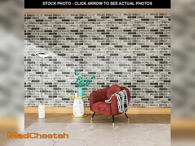 Lot 74-12508419 - Greymond Faux Brick Tile 3D Strip Wall Paneling, Self-Adhesive Artificial Stone Backsplash Waterproo...