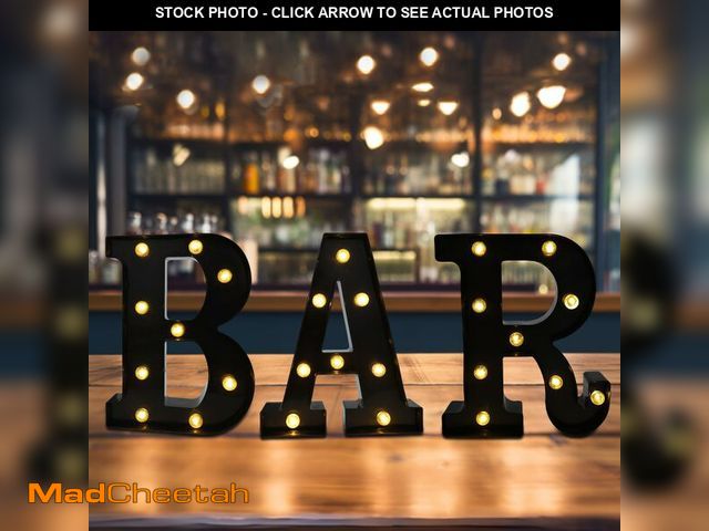 Lot 74-12602263 - DyingSwan Led Light Up Letters, LED Black BAR Signs, Battery Powered Bar Lights, Lettered Lights for...