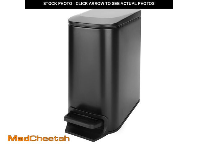 Lot 74-14424619 - Cesun Small Bathroom Trash Can with Lid, 1.6 Gal, Soft Close, Matte Black - UNUSED