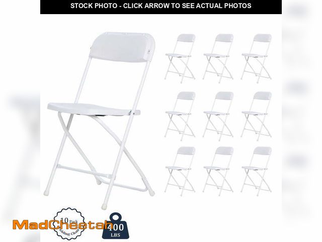 Lot 74-13780323 - Behome 10 Pack Folding Chairs, Indoor Outdoor Stackable Event Chairs Commercial Seat for Dining, Kit...