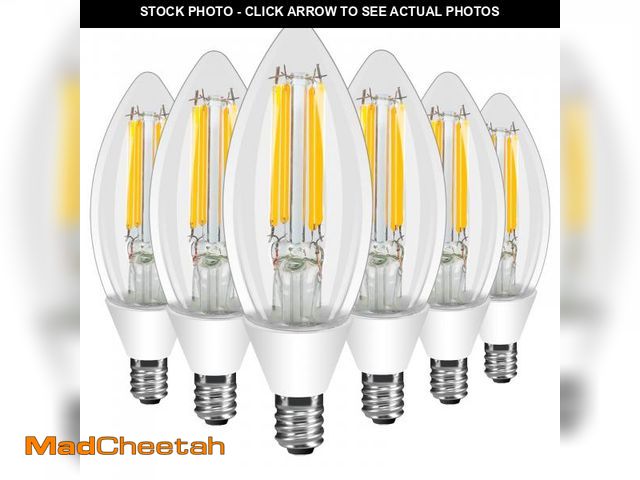 Lot 74-12436359 - Ganiude E12 Dusk to Dawn Light Bulbs Outdoor, C35 B11 5W 60W Equivalent 500LM 2700K Warm White Photo...