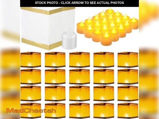 Lot 74-12329622 - Mudder 20 Pack 5.9 Inch Floating Square Paper Lanterns with LED Tea Lights Candles for Wishing Prayi...