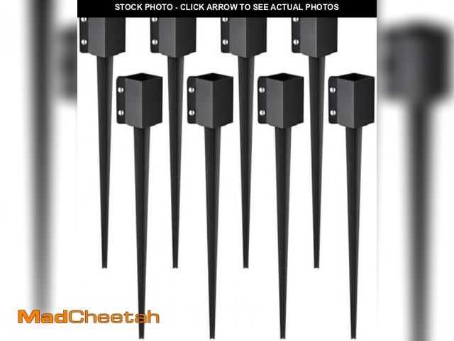 Lot 74-12399427 - VEVOR Fence Post Anchor Ground Spike, 8 Pack 36 x 4 x 4 Inches Outer Diameter (Inner Diameter 3.5 x3...