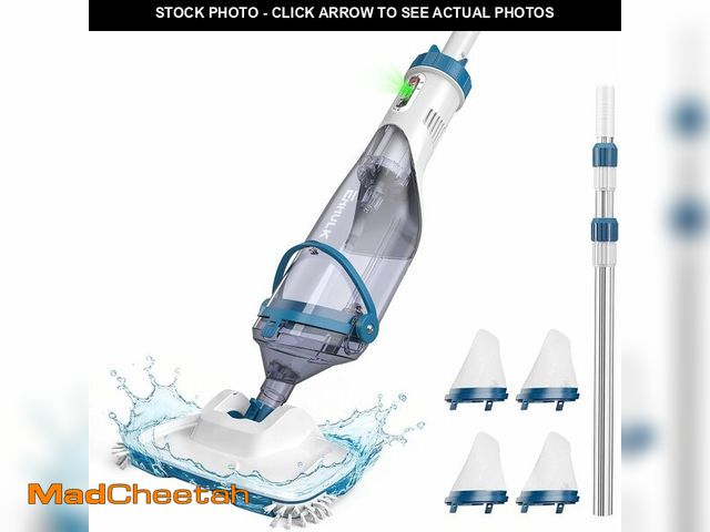Lot 74-14250765 - ENHULK Pool Vacuum for Above Ground Pool, Upgraded 13.4" Wide Head &amp; Telescopic Pole, 18.5 GPM P...