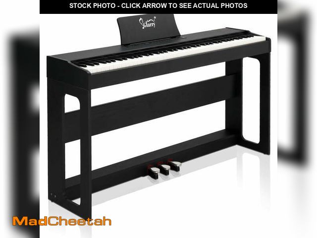 Lot 74-13148344 - Glarry 88 Keys Full Weighted Keyboards Digital Piano with Furniture Stand, Black - USED