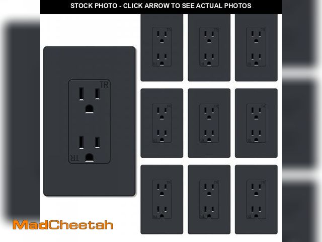 Lot 74-12315083 - WEBANG Decorator Receptacle Outlet, Screwless Wall Plate Included, 15-Amp 125V Tamper Resistant Wall...