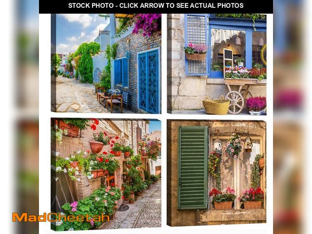 Lot 74-12704305 - OKEXCKK Tuscan Wall Art Decor, Italy Window View Paintings Nature Landscape Pictures Mediterranean S...