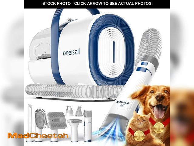 Lot 74-12606156 - oneisall Dog Hair Vacuum &amp; Dog Grooming Kit, Pet Grooming Vacuum with Pet Clipper Nail Grinder, ...