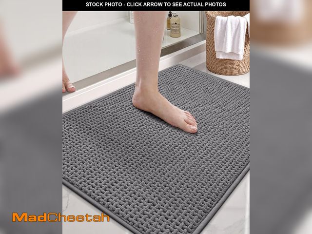 Lot 74-12434546 - Color&amp;Geometry Ultra Soft Chenille Bathroom Rugs Non Slip Rubber Backing, Machine Washable, Supe...