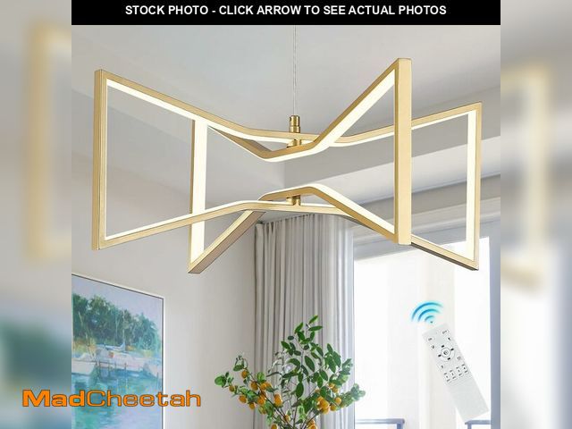 Lot 74-12229435 - YENSULIGT Modern Chandelier 23in 24W LED Pendant Lighting with Remote 3000K-6000K Dimmable Contempor...