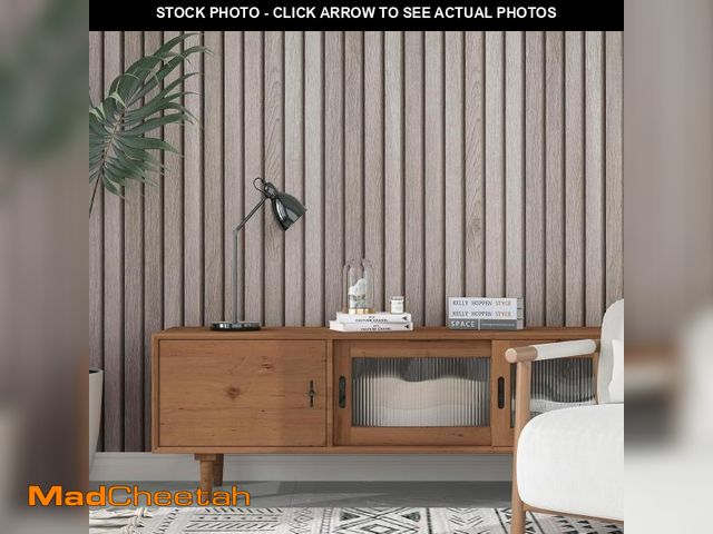 Lot 74-12523725 - Decotalk 30"x120" Wood Slat Wallpaper Wood Contact Paper Wooden Slat Peel and Stick Wallpaper Wooden...