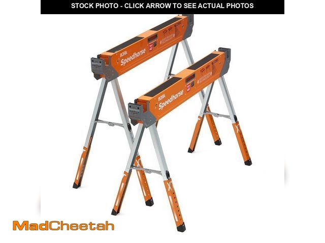 Lot 74-12557791 - BORA 30 in. to 36 in. Steel Speed Horse XT Adjustable Height Sawhorse with Auto Release Legs (2-Pack...