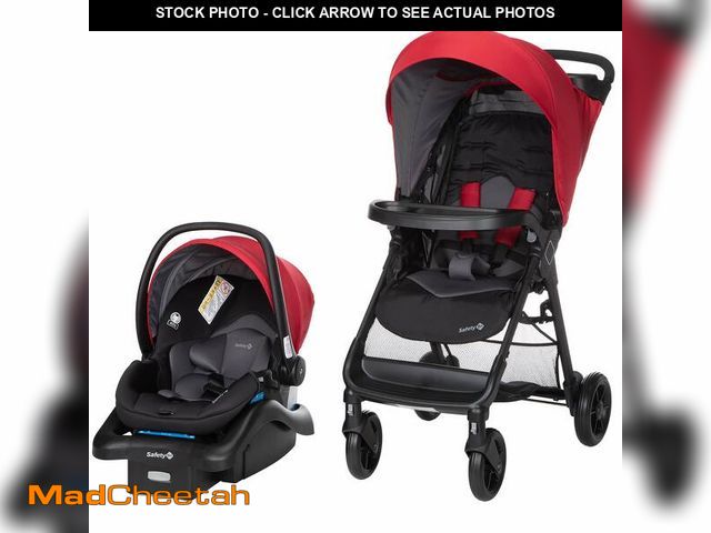 Lot 74-12569614 - (MISSING 2 WHEELS) Safety 1st Smooth Ride Travel System Stroller and OnBoard FLX Infant Car Seat, Ne...