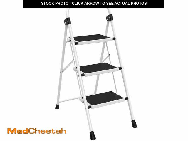 Lot 74-13766854 - CONCETTA 36 Inch Iron Stepstool, 3 Folding Stepstool with Non-Slip Pedals and Comfortable Handrails,...