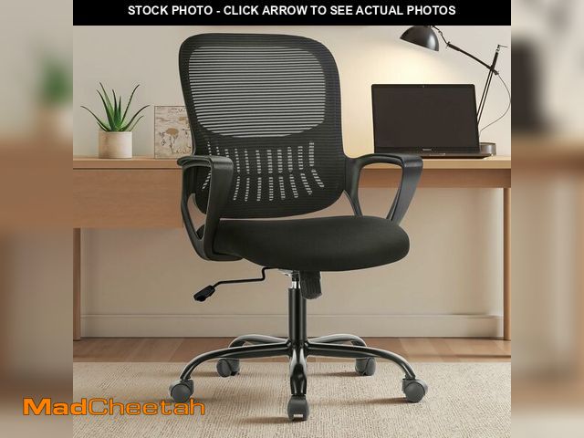 Lot 74-13382576 - Sweetcrispy Home Office Managerial Executive Chair with Ergonomic Design, Mid-Back Mesh Swivel, Comf...
