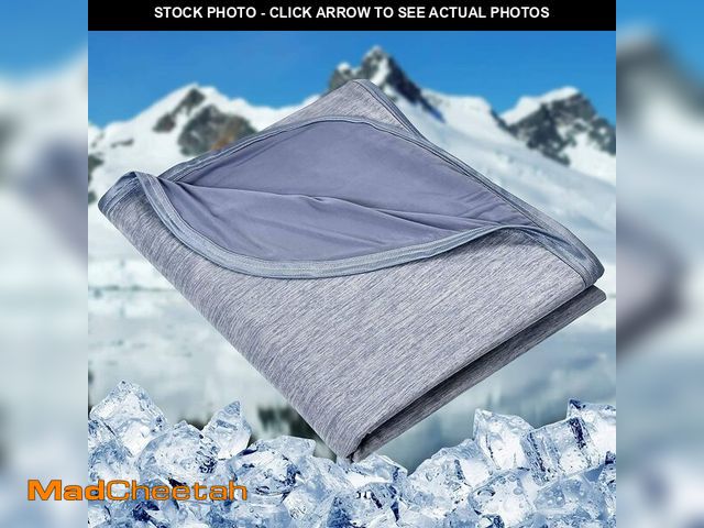 Lot 74-14427274 - HOMFINE Cooling Blanket for Hot Sleepers Queen Size, Blue 90"x90" - UNUSED