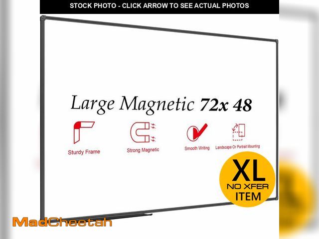 Lot 74-12693193 - JILoffice Large Magnetic White Board, Dry Erase Board 72 x 48 Inch, Black Aluminum Frame Wall Mounte...