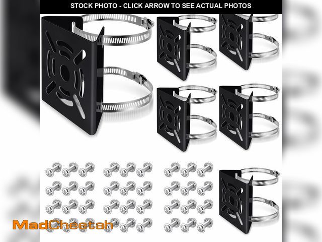 Lot 74-14150599 - MorningRo 6 Pcs Universal Vertical Pole Mount for Security Camera Wall Mounting Bracket with 6 Loops...