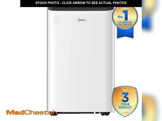 Lot 74-14560693 - Midea 10,000 BTU Smart Portable Air Conditioner for Rooms up to 450 Sq. Ft. with Remote, 3 Speeds, D...