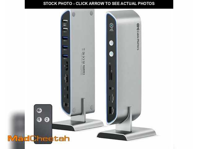 Lot 74-13622936 - Cable Matters 14-in-1 USB C KVM Switch Dock for 2 Laptops, Supports Dual 4K 60Hz Over DisplayPort &a...