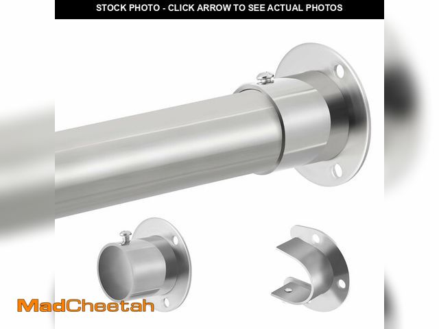 Lot 74-12434471 - Closet Rod, 17 to 99 Inch Stainless Steel Adjustable Closet Rod,1.3 Inch Diameter Heavy Duty Closet ...