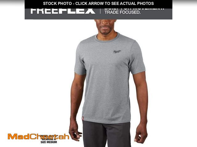 Lot 74-14223227 - Milwaukee Men's Small Gray Cotton/Polyester Short-Sleeve Hybrid Work T-Shirt - UNUSED