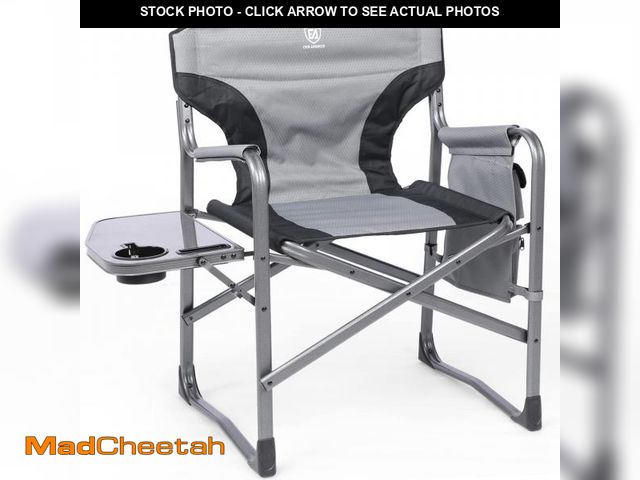 Lot 74-12088992 - EVER ADVANCED Lightweight Oversized Folding Camping Chairs Outdoor, Aluminum Directors Chair with Si...