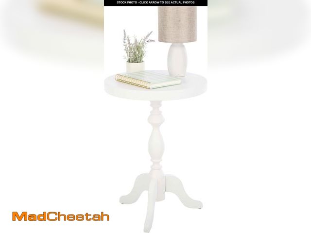 Lot 74-12396782 - Lavish Home Pedestal Side Table - Round End Table with Vintage Look - Accent Furniture for Living Ro...
