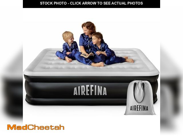 Lot 74-10950694 - Airefina Air Mattress Queen with Built in Pump, Comfort Blow Up Mattress Queen Size Inflatable Mattr...
