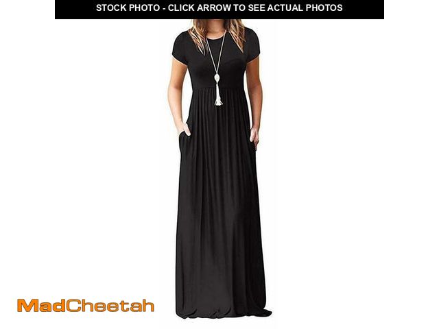 Lot 74-14070305 - HAOMEILI Women Short Sleeve Loose Plain Maxi Dresses Casual Long Dresses with Pockets XXXL - UNUSED
