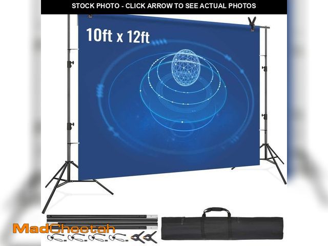 Lot 74-14306876 - SKYSHALO 12 x 10 ft. Heavy Duty Backdrop Stand, Height Adjustable Photography Backdrop Stand - UNUSE...