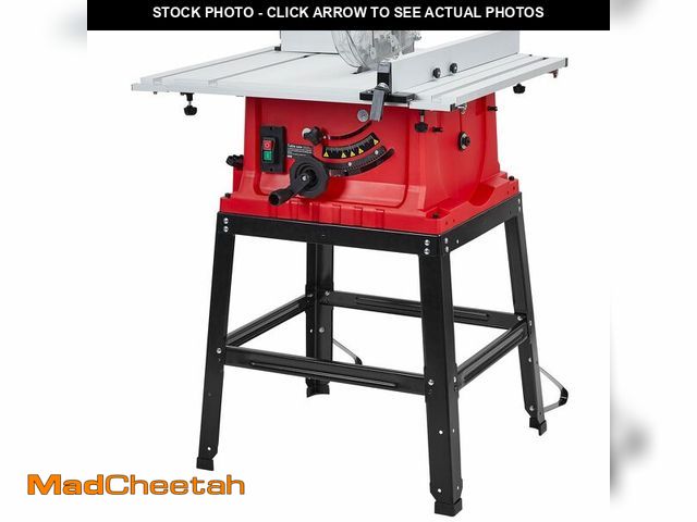 Lot 74-13791334 - Table Saw 10 Inch, 15 Amp 5000RPM Powerful Tablesaw With Stand &amp; Protective Cover, 36 X 25 Inch ...