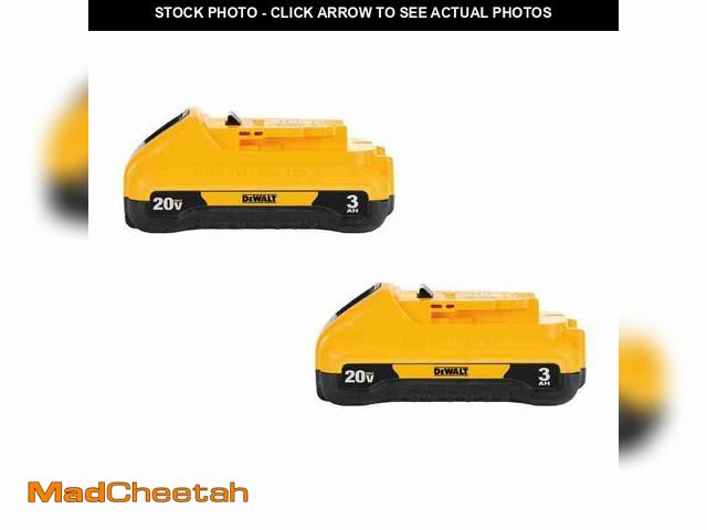 Lot 74-12791031 - DEWALT 20V MAX Compact Lithium-Ion 3.0Ah Battery Pack (2 Pack) - USED