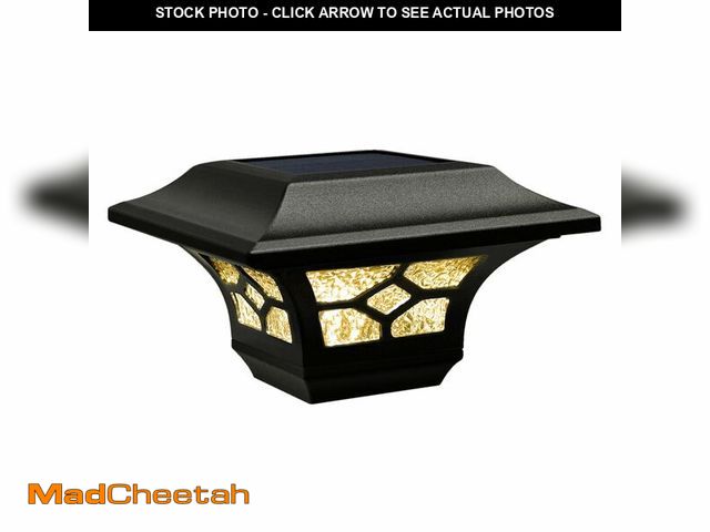 Lot 74-12699438 - Classy Caps Kingston Solar Post Cap,- Fits 2" x 2", 2.5" x 2.5" and 3" x 3" Posts, Black Powder Coat...