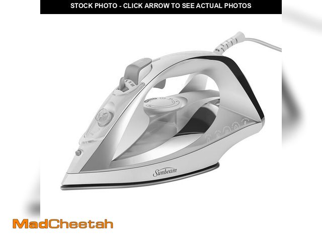 Lot 74-14385507 - Sunbeam Turbo Steam Iron, 1700 Watt, Nonstick Ceramic Soleplate, Horizontal or Vertical Shot of Stea...