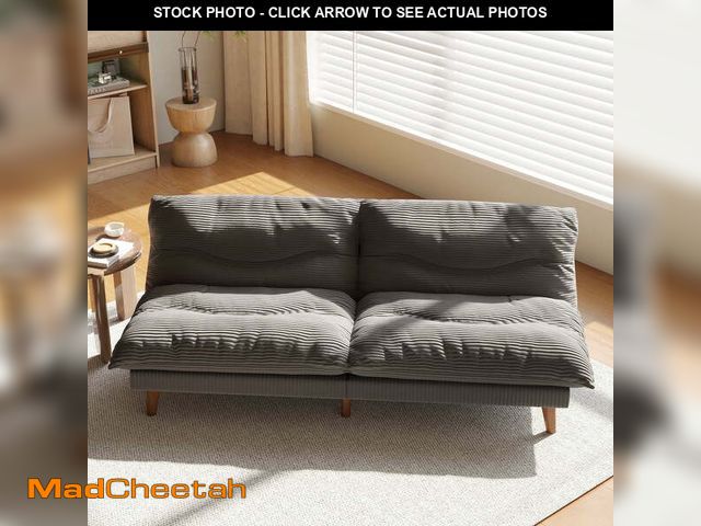 Lot 74-14434922 - NYBOPAVIS 69" Futon Convertible Sofa Bed, Corduroy Loveseat Sofa Couch for Small Space Gray - UNUSED