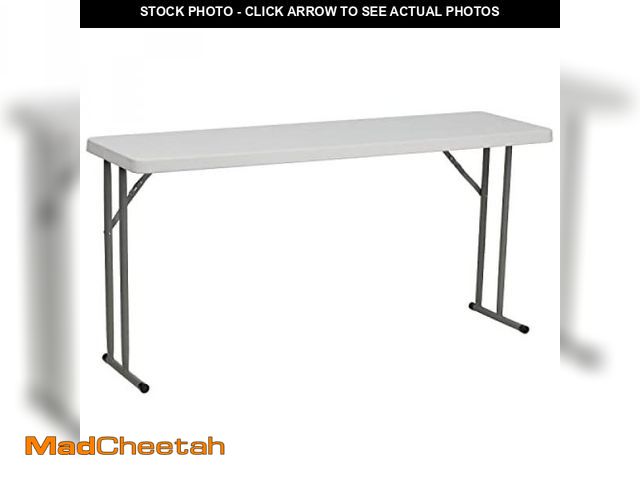 Lot 74-12399768 - Flash Furniture Kathryn 5' Rectangular Plastic Folding Table, Long Plastic Foldable Table for Indoor...